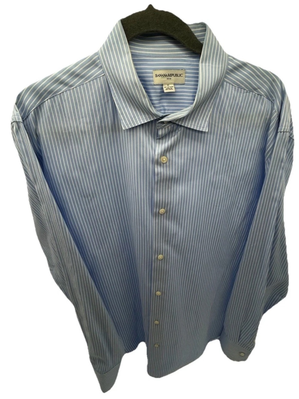 Banana Republic Light Blue and White Pinstripe Dress Shirt